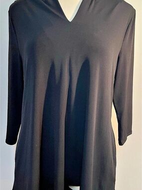 Alfani Black V-Neck 3/4 Sleeve Tunic Top